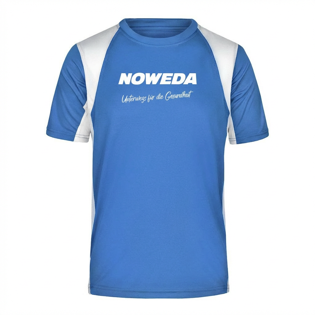 Laufshirts für Herren "Noweda - Unterwegs für die Gesundheit", royal/white