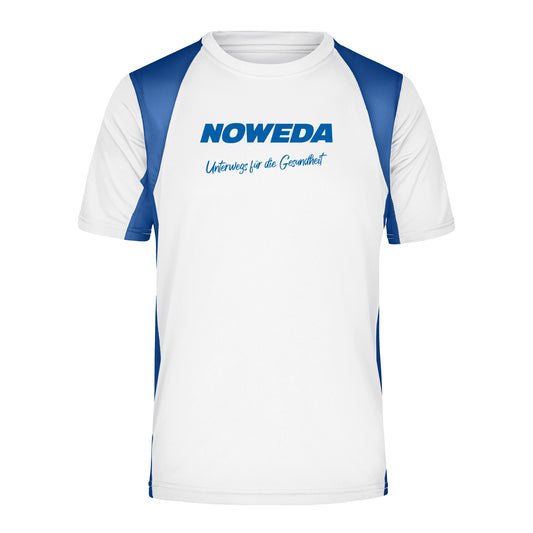 Laufshirts für Herren "Noweda - Unterwegs für die Gesundheit", white/royal
