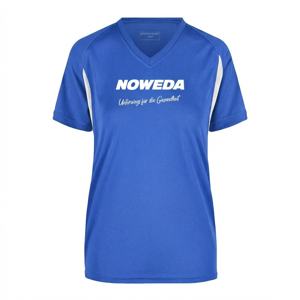 Laufshirts für Damen "Noweda - Unterwegs für die Gesundheit", royal/white