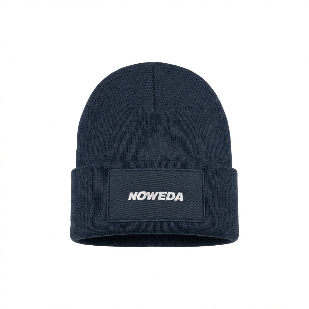 Wintermütze / Beanie mit Patch "noweda", navy